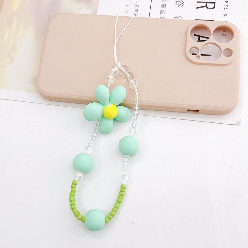 Warna Macaron 3D Karet Dicat Rantai Manik-Manik Beras Transparan Untuk iPhone Android OPPO VIVO Huawei Xiaomi Redmi Samsung Semua Ponsel Earphone Cases Tali Anti Hilang