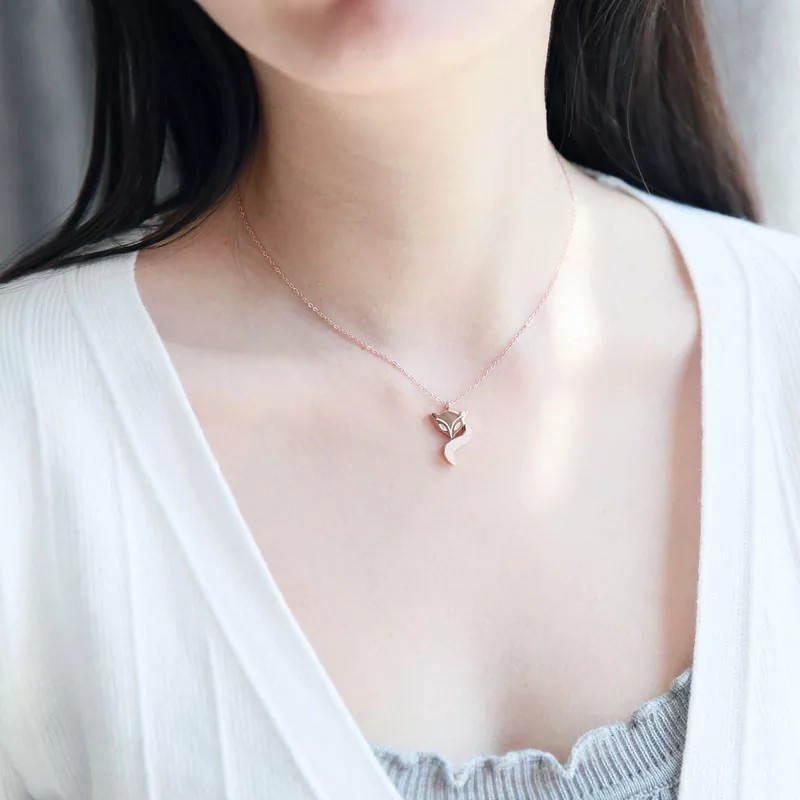 Kalung Titanium Wanita Model Ruba Anti Pudar harga grosir bayar di tempat