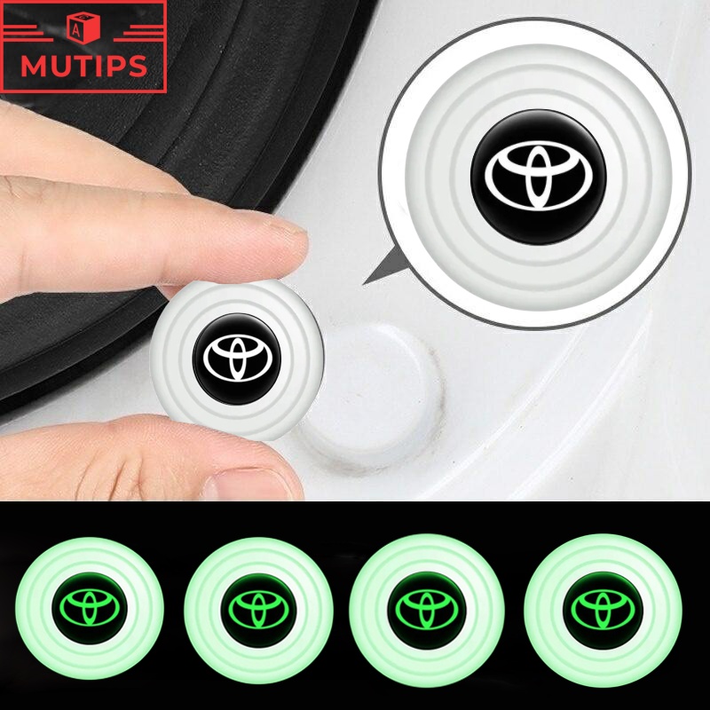 Toyota 4/8 /12 /16Pcs New Luminous Type Car Door Trunk Anti Shock Tabrakan Pad Stiker Silikon Mengurangi Kebisingan Penyangga Untuk Innova Cagak Avanza Rush Kijiang Razie Yaris Wish Corolla