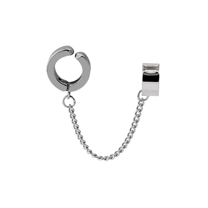 [AYBx] Baju Kaos Distro Pria Wanita Lengan Pendek 1pasang Anting Klip Telinga Bahan Stainless Steel Tanpa Sakit Untuk Pria Wanita Punk Warna Silver Tanpa Tindik Palsu