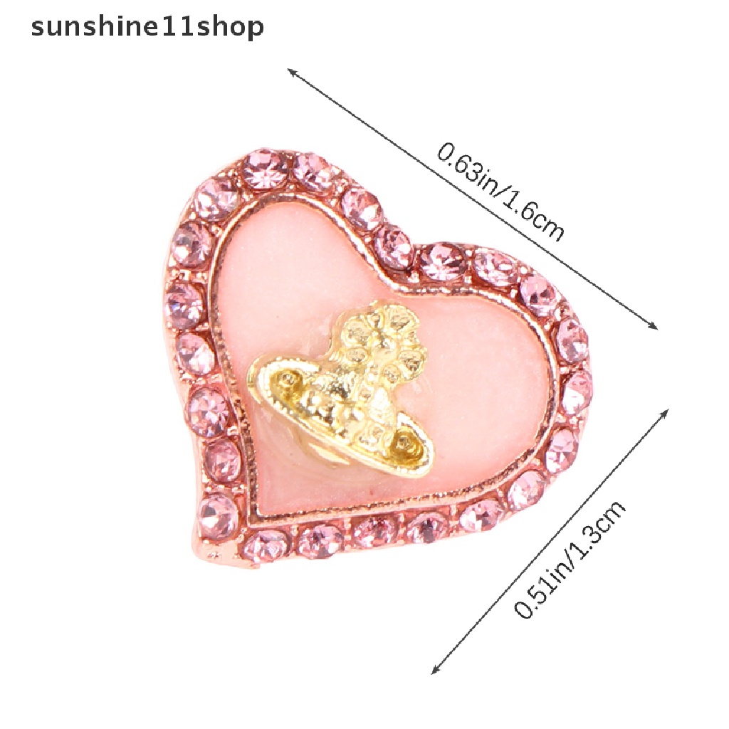 Sho 1pasang Empress Anting Kristal Saturnus Warna Pink Perak Tindik Stud Earrings N