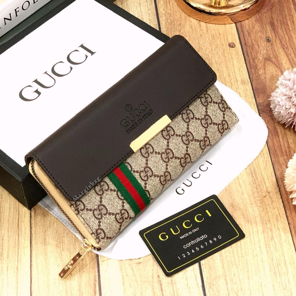 TERLARIS Dompet GU**CC import Super premium Margiebag-CUROS dompet panjang wanita tutup