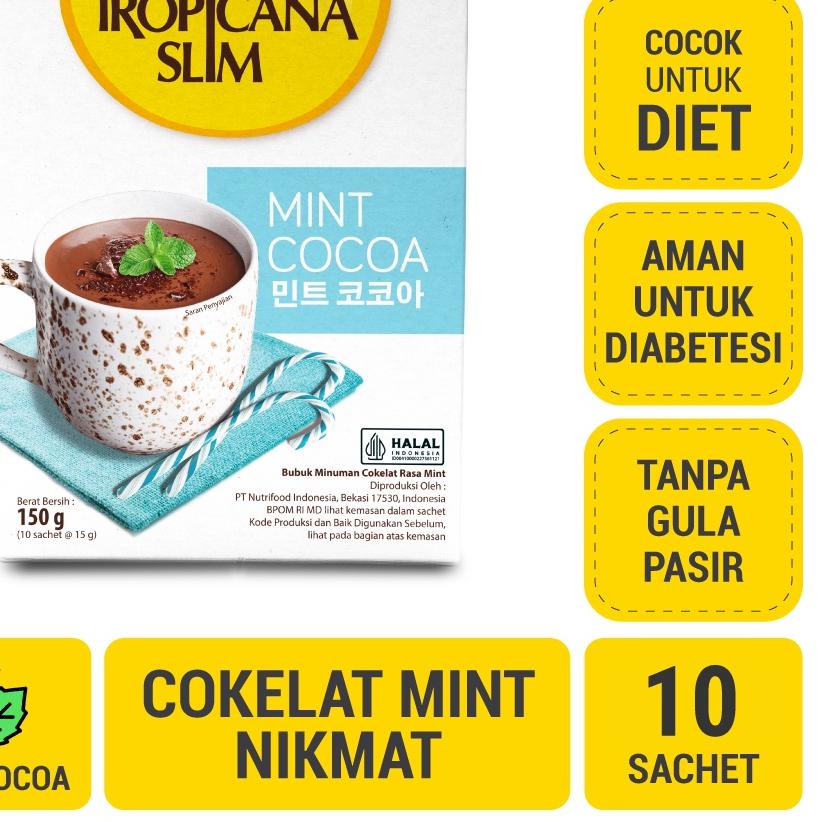 

✾ Tropicana Slim Mint Cocoa 10 Sachet - Minuman Cokelat Mint Nikmat Tanpa Gula Pasir ➧