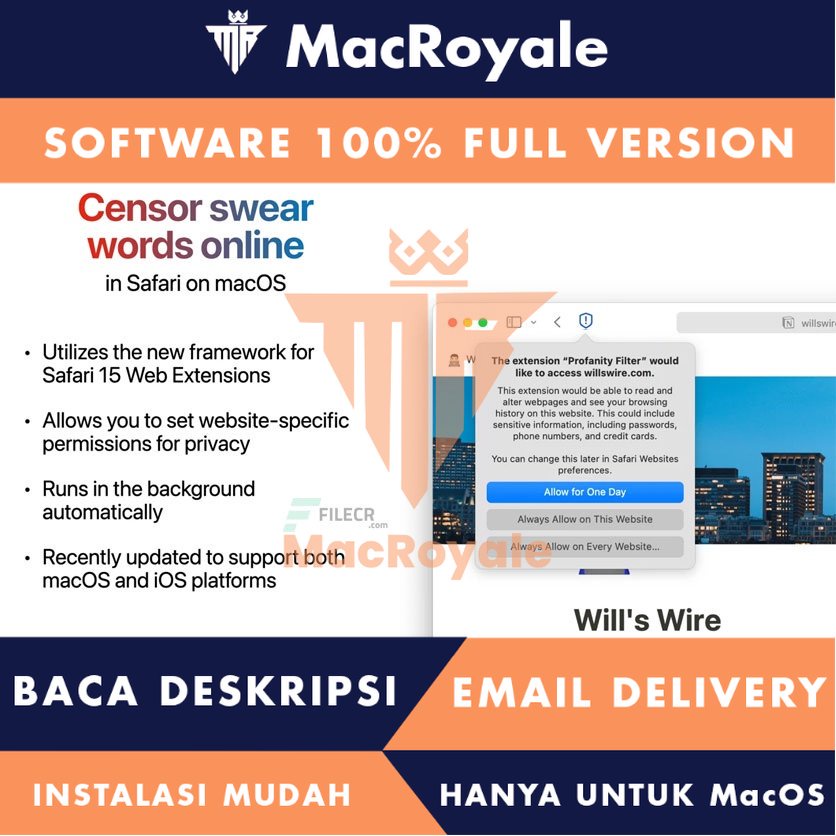[MacOS] Profanity Filter for Safari Full Version Lifetime Full Garansi