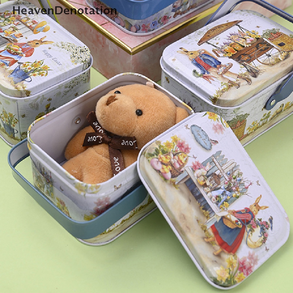 [HeavenDenotation] Vintage Kecil Penyimpanan Koper Tinplate Candy Box Gift Box Dekorasi Paskah HDV