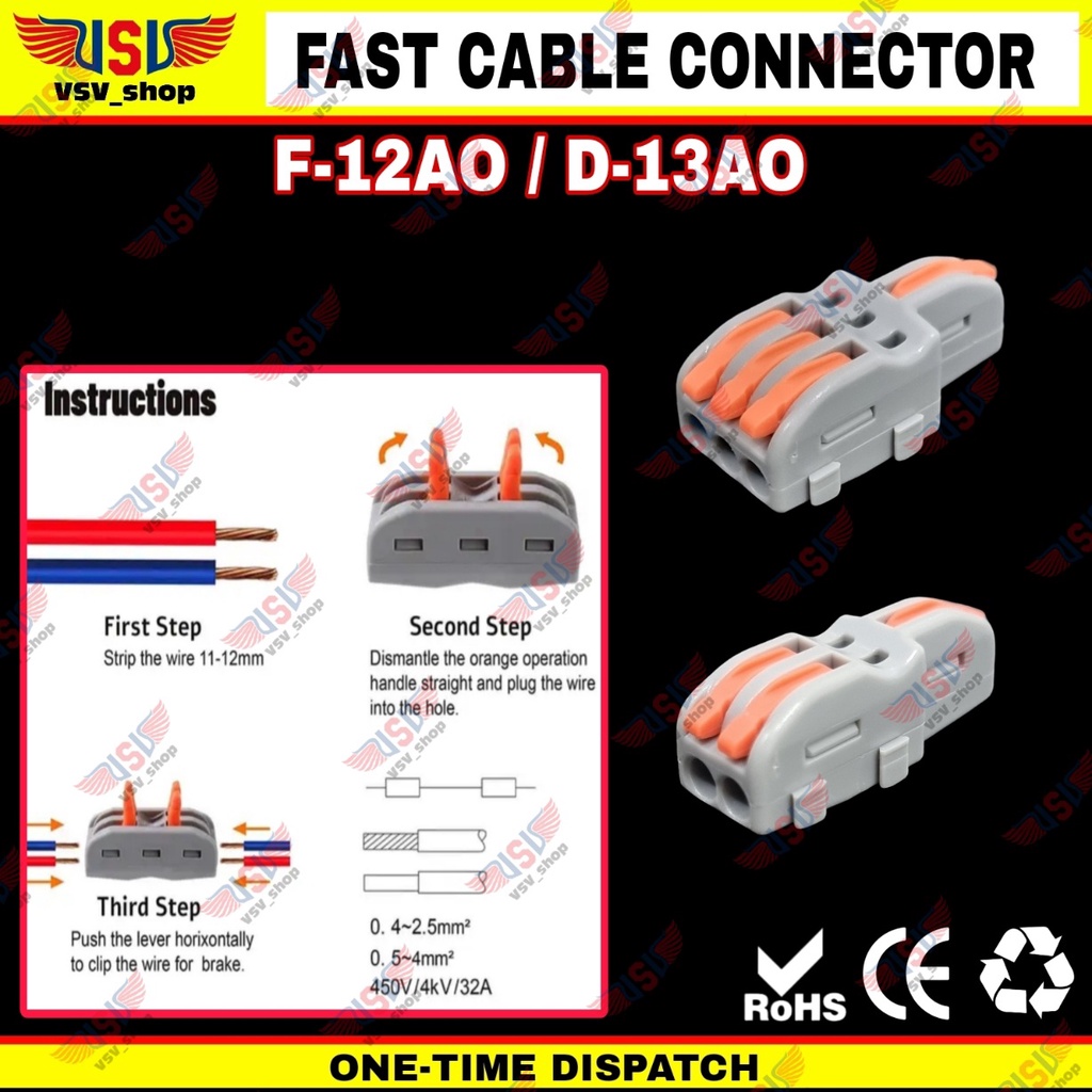 Terminal Konektor Kabel Sambung Cabang Quick Cable Connector 1to2