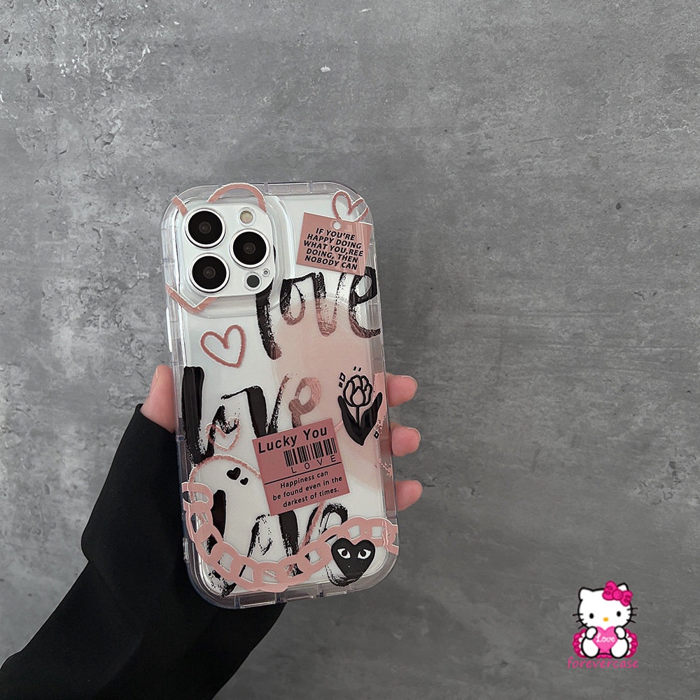 Untuk Samsung A14 A12 A50 A50s A13 A04s A32 A20s A21s A51 A31 A52 A30s A03s A23 A04E A30 A04 A52s A11 A20 A02s A03 F23 M23 M13 Airbag Shockproof Graffiti Love Heart Flower Soft Case