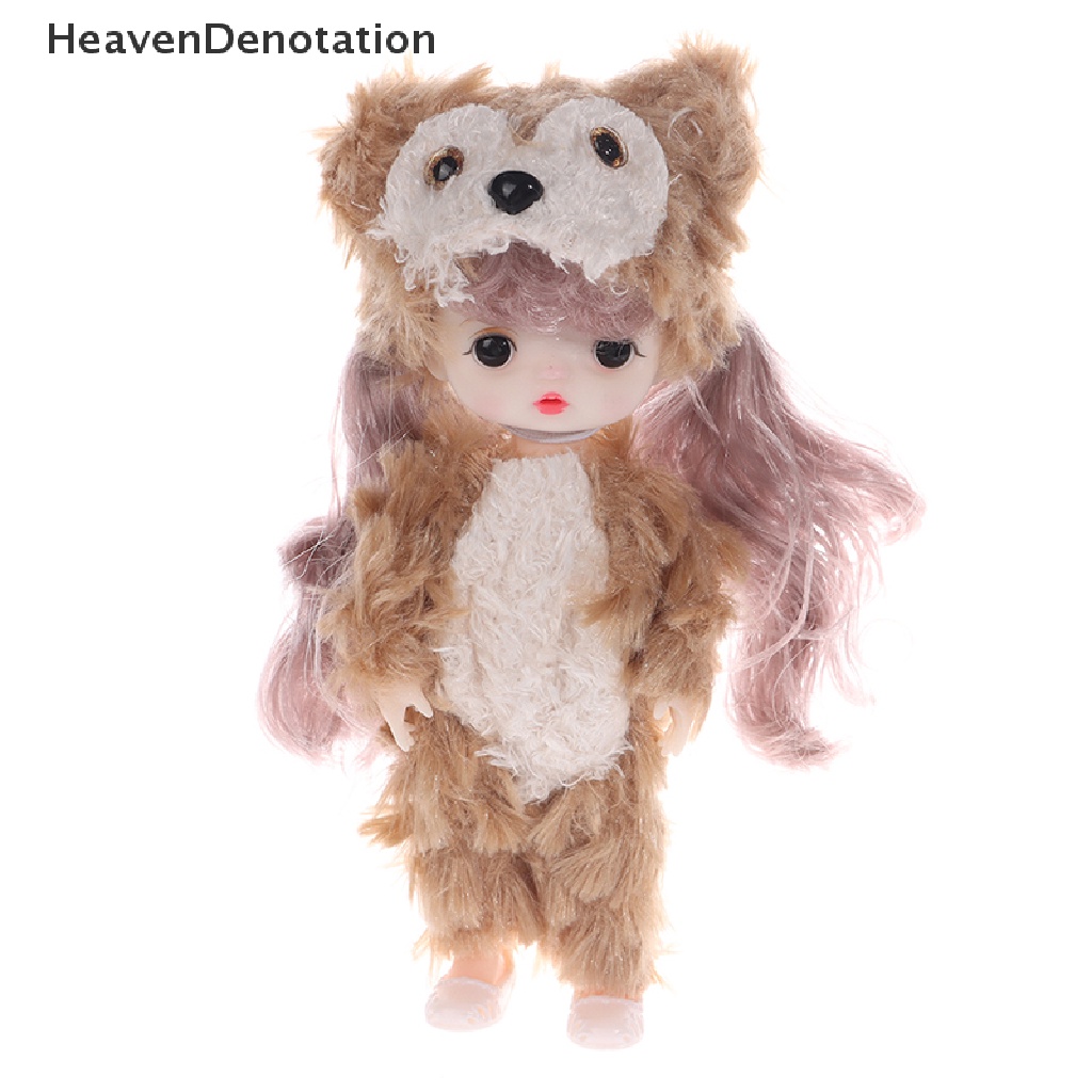 [HeavenDenotation] Boneka Mini 17cm Sambungan Bergerak Dengan Baju Dan Sepatu Boneka 3d Hadiah Mainan Anak Perempuan HDV
