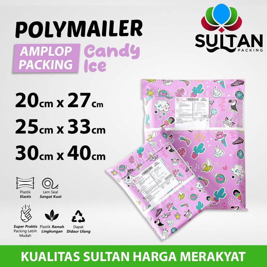 

Amplop Plastik Packing Polymailer Candy Ice Motif Polimailer Satuan