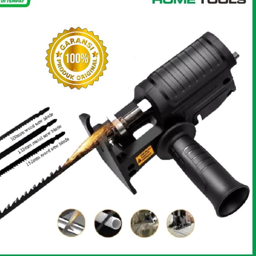 ☄ Adapter reciprocating jigsaw adapter bor ke gergaji tambahan jig saw mesin bor tangan Gergaji Kone