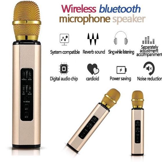 ♣ Mic Bluetooth portable karaoke wireless k6 microphone wireless stereo K6 ☉
