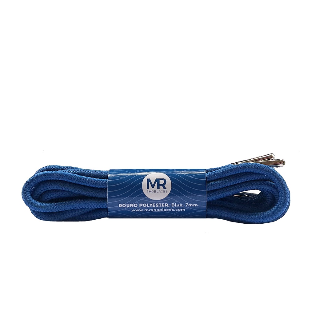 Original MR Shoelaces RP17 Biru (Blue) Tali Sepatu Bulat Round Big 6mm Shoelaces 90cm 100cm 120cm 150cm 180cm-200cm Polyester