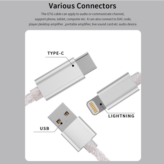 JCALLY OT04 / OT03 USB Type C / Lightning / USB Adapter