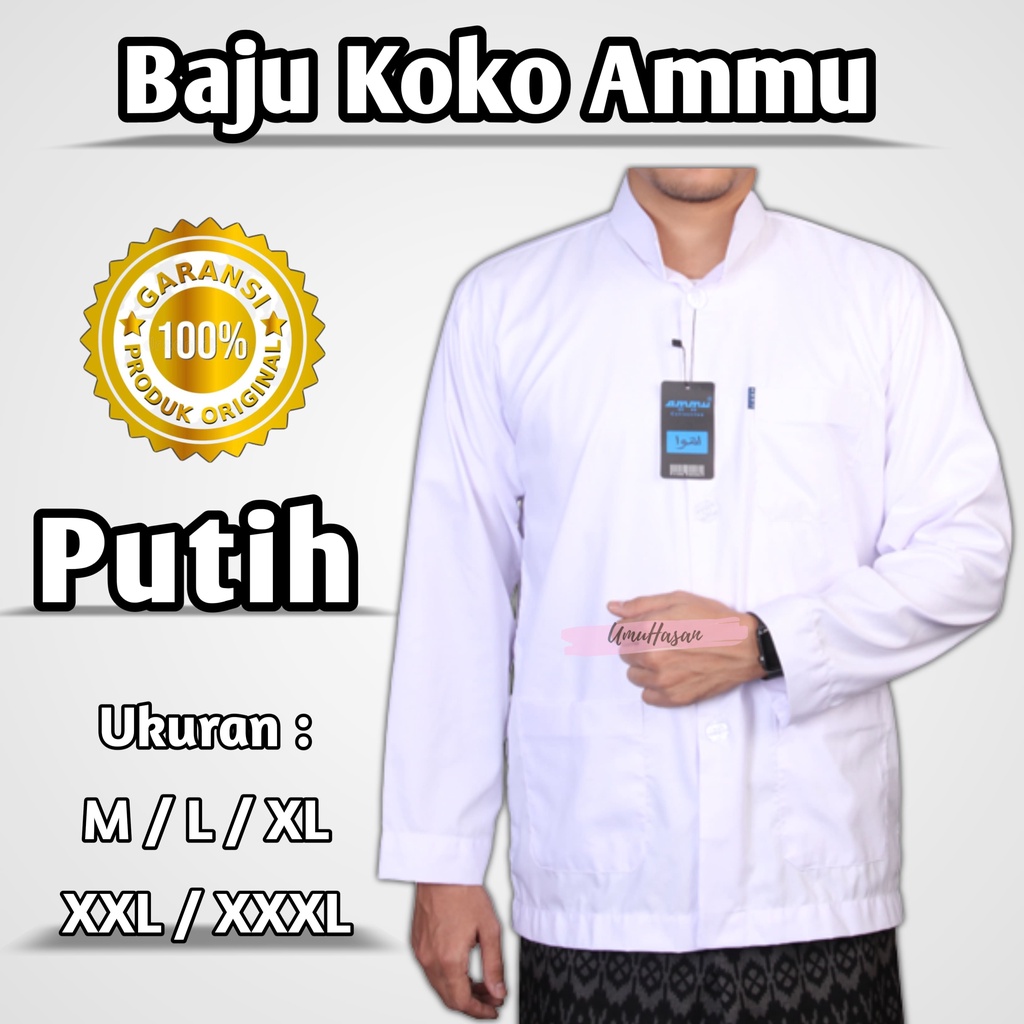 Baju Koko Ammu Putih Baju Koko Ammu Collection Baju Koko Pria Dewasa