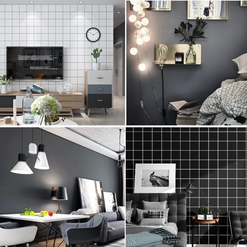0.6m * 1M Gaya Kesederhanaan Home Self-adhesive Wallpaper/Tahan Air Warna Solid Renovasi Stiker Dinding/Stiker Furniture Untuk Dekorasi Kamar Tidur Kamar Tidur Latar Belakang Abu-Abu Dekorasi