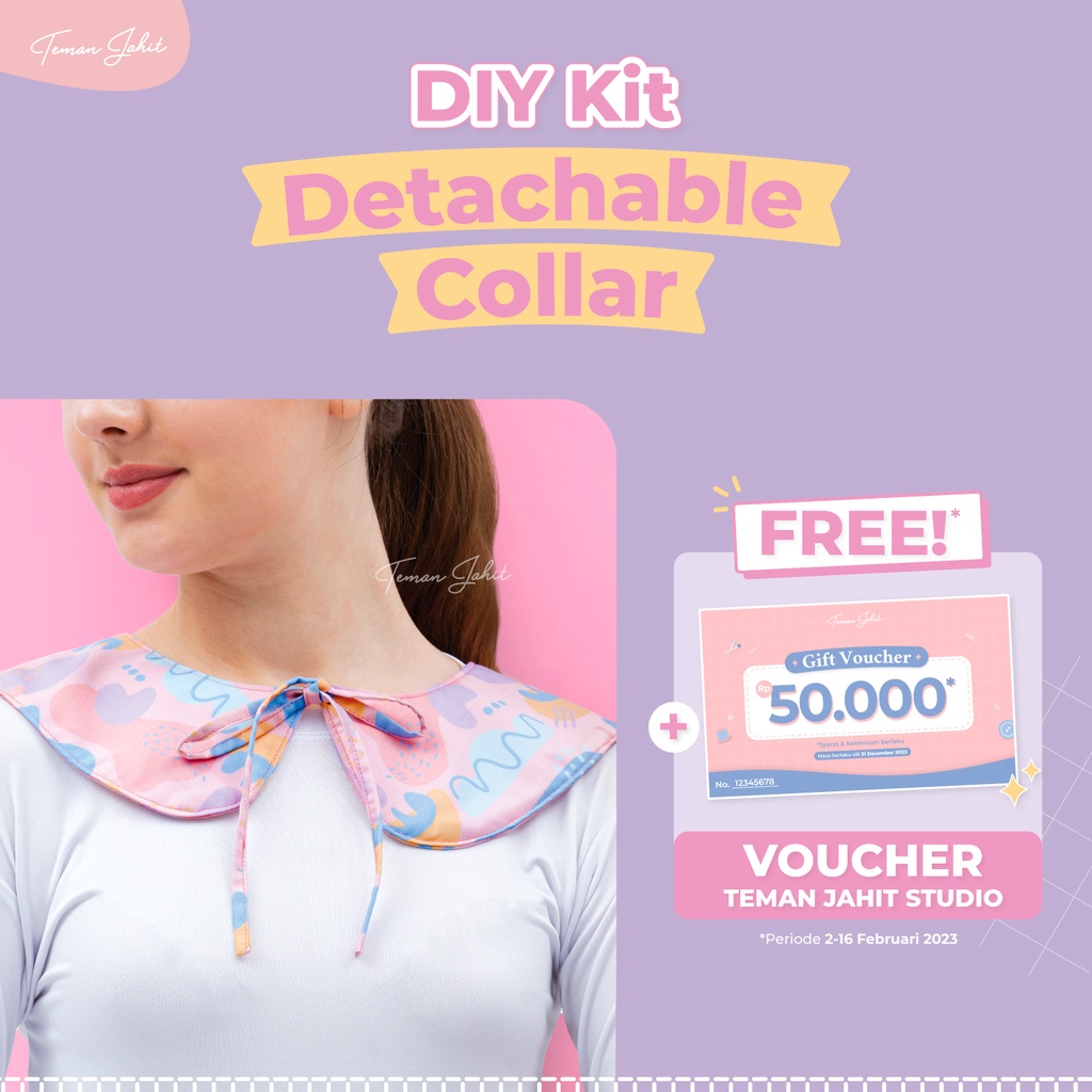 DIY Kit Detachable Collar / Kerah Rebah Korea by Teman Jahit