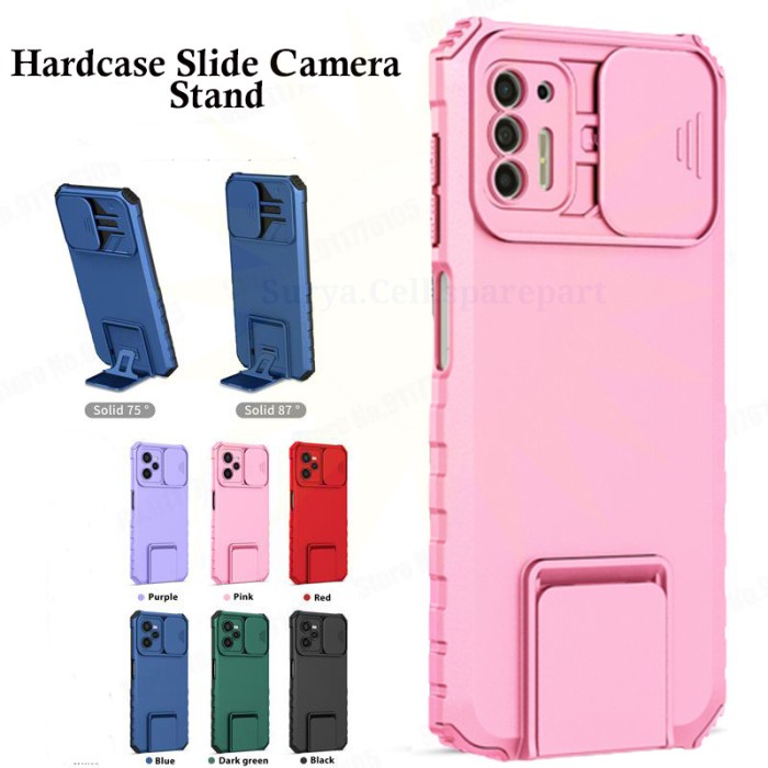 Hard case Slide Camera Stand Vivo Y20 Y20i Y20s Y12s Y91 Y93 Y95