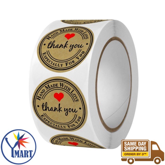 

Sticker Thank You Roll Mini Stiker Packaging Stiker Terimakasih olshop HARGAGROSIR 500Pcs/Roll