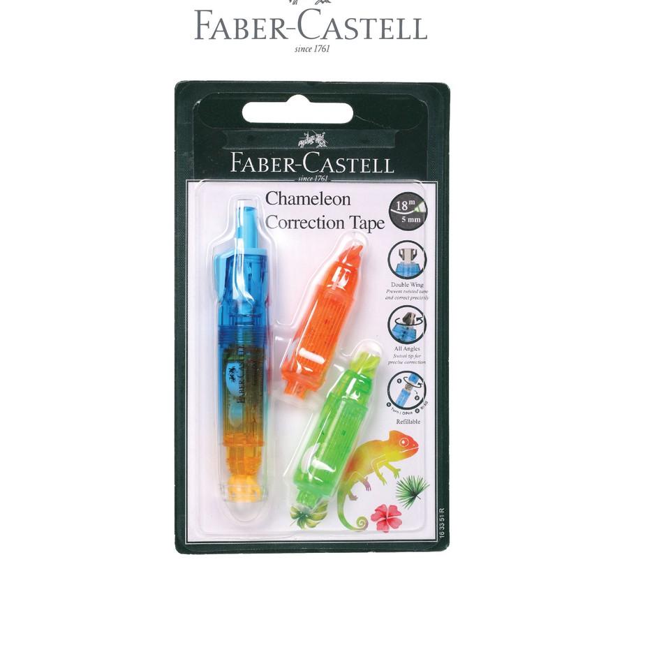 

Super Original Faber Castell Correction Tape Chameleon + 2 Refill Bar Blue
