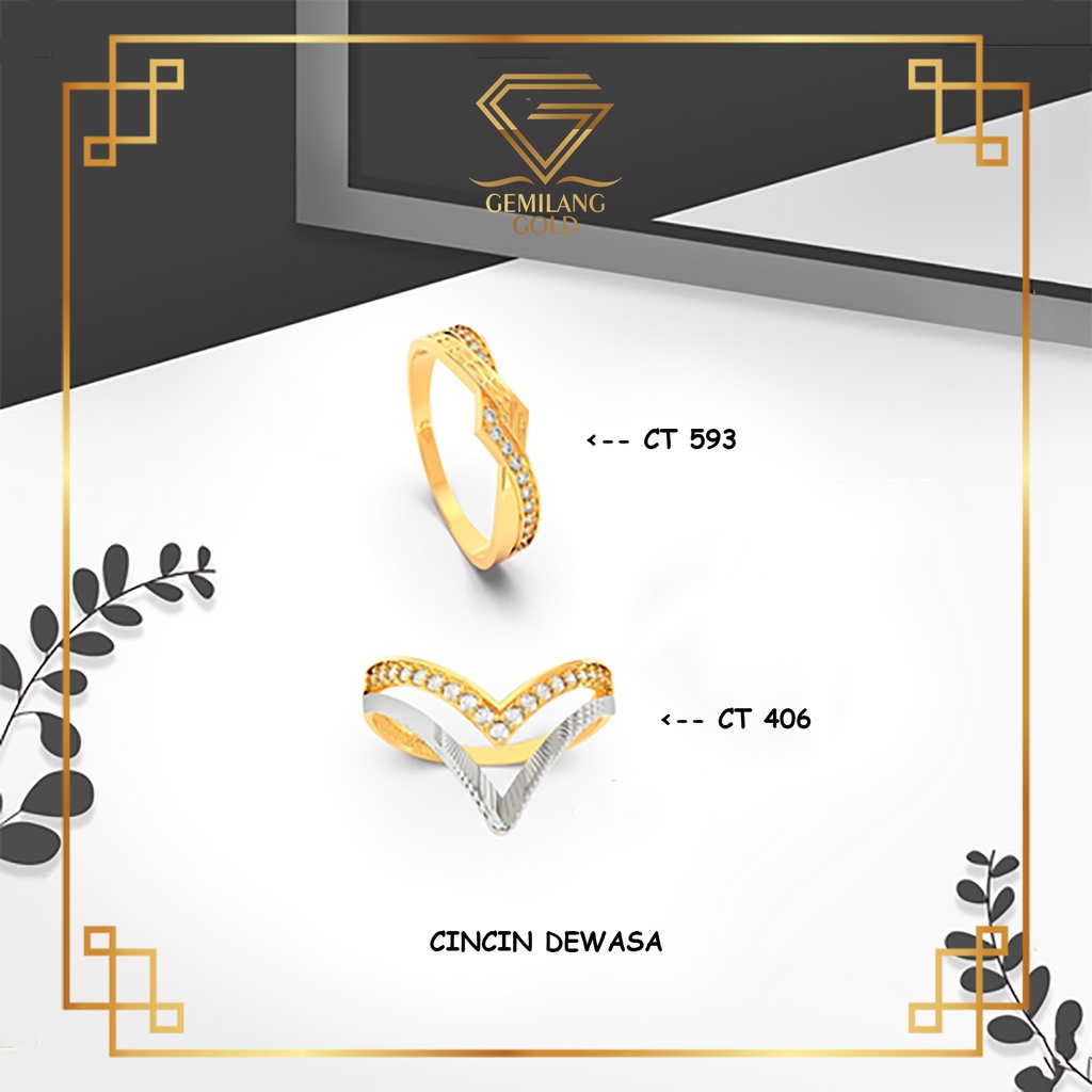 CINCIN EMAS AUREL 375 (8K) CINCIN EMAS ASLI AUREL V MODEL TUMPUK KOMBINASI SILANG CINCIN EMAS MURAH 