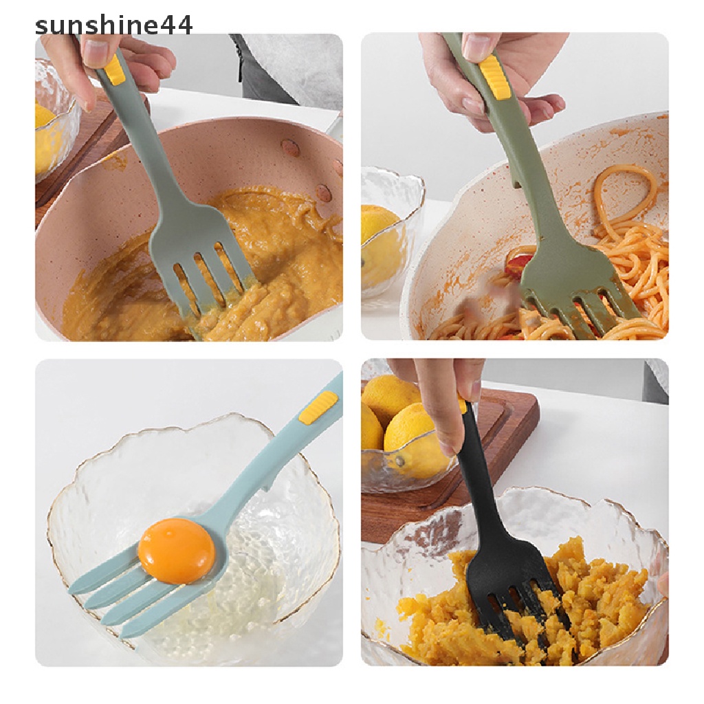 Sunshine Alat Masak Fleksibel Multi Fungsi Spaghetti Silicone Fork Salad Forks ID