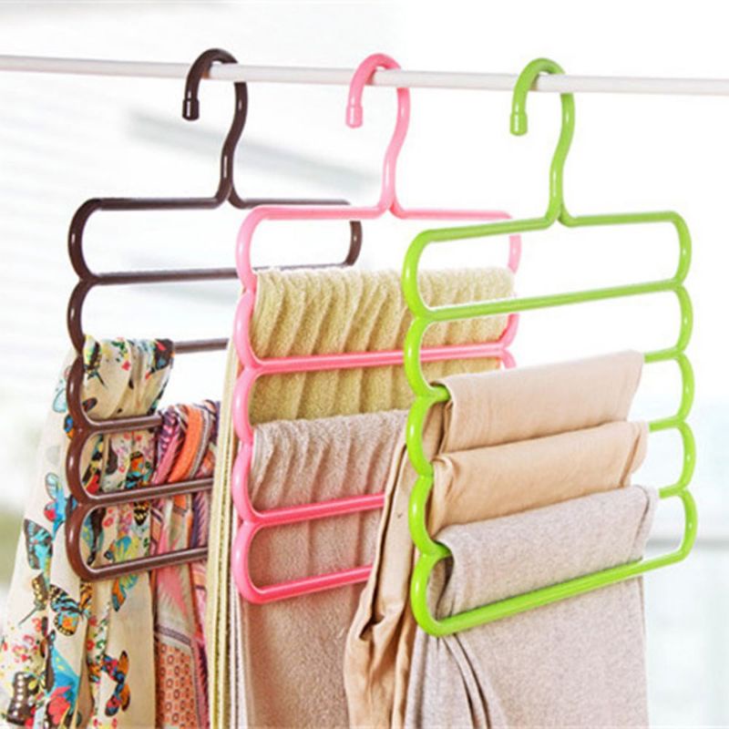 Hanger Baju 5 tingkat Jilbab HEMAT RUANG 5 in1 Gantungan Multifungsi Hanger Handuk celana baju anak Pakaian celana jaket scraft kuat