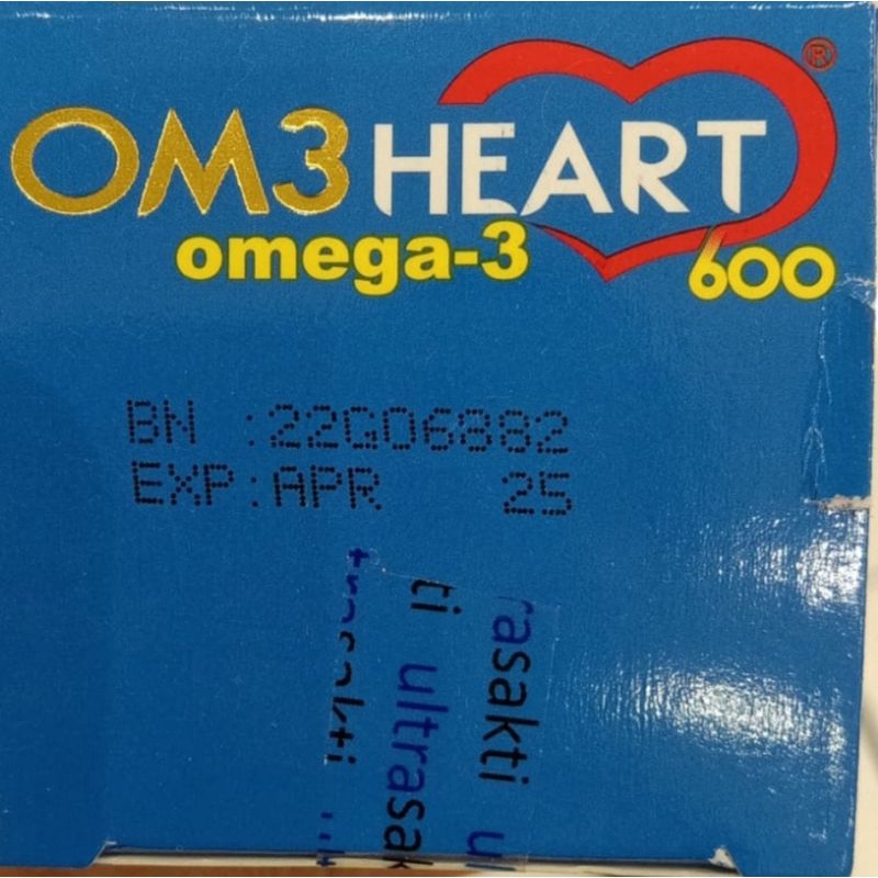 OM3HEART Omega3 Minyak Ikan Fish Oil Suplemen Isi 30 Soft Capsule OM3HEART