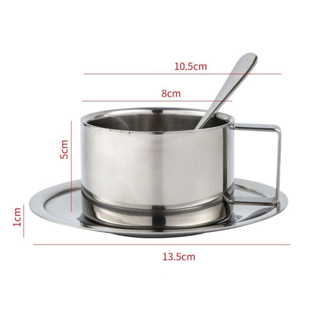 Lanfy Cangkir Kopi 6.8 Oz Susu Portable Stainless Steel Anti Panas Insulated Perlengkapan Minum