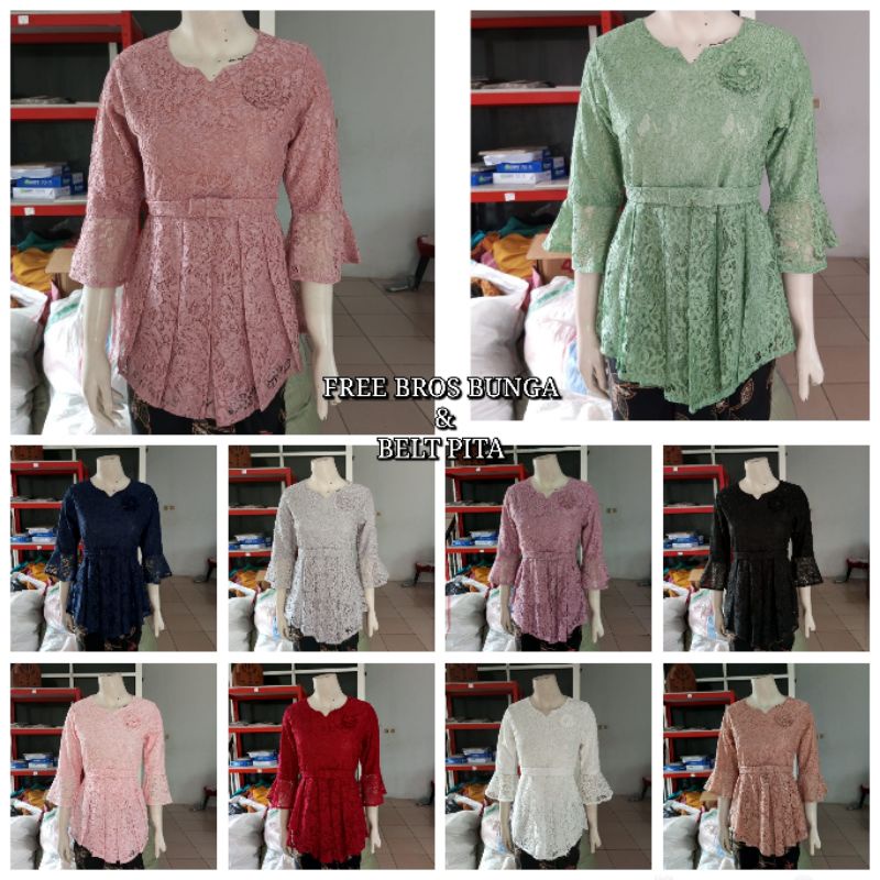 (Br91Tr) Blus Atasan brokat GLITTER full furing adem KeroncongBusana