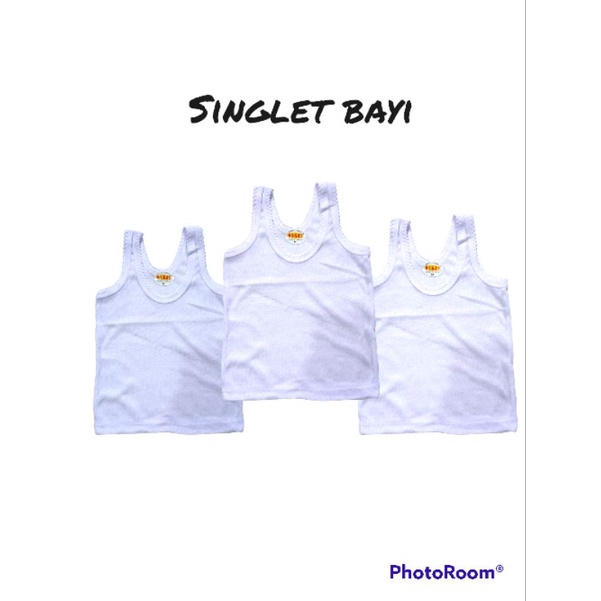 1 Lusin Kaos Dalam Anak Singlet Bayi Warna Putih Polos Size S M L XL XXL Harga Grosir