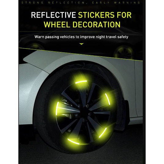 STICKER REFLEKTIF RODA BAN VELG MOBIL ISI 20 PCS