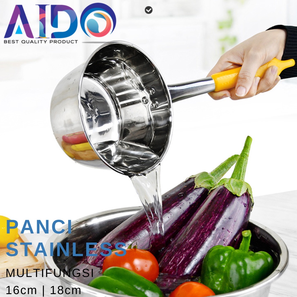 Panci 16cm Centong Gayung Air Panas Soup Dan Kuah Multifungsi Gayung soup Stainless Steel gayung soto Stainless Steel Water Spoon Thickened Kitchen Hotel Water Spoon Soup Spoon Porridge Spoon Long Water Ladle