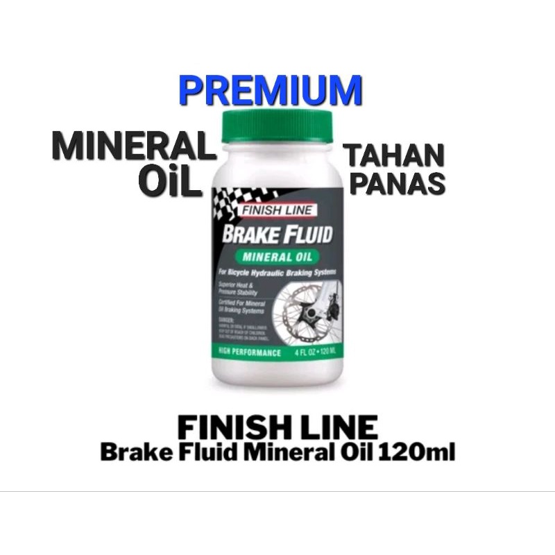 TAHAN PANAS MINERAL OIL FINISH LINE BRAKE FLUID 120ML BISA SHIMANO 4OZ HYDRAULIC OIL MINERAL HYDROLIC HIDROLIC HIDROLIS