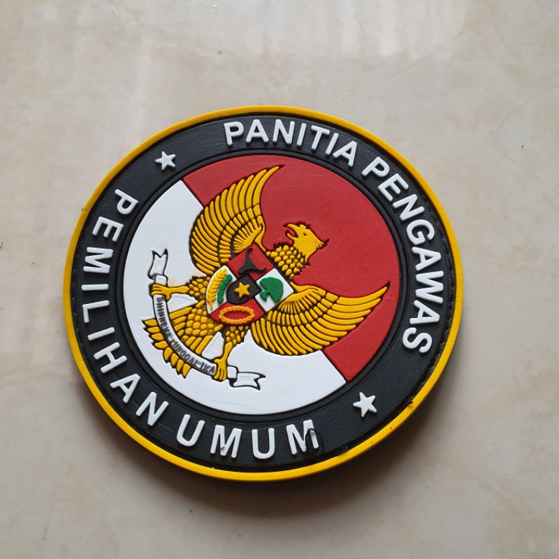 patch rubber logo panwaslu R.I / panitia pengawas pemilihan umum / pemilu / tempelan emblem karet velcro