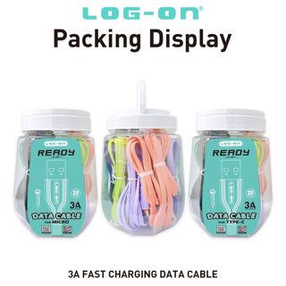 KABEL DATA CHARGER USB LOG ON LO-CB71 MICRO-TYPE C USB Qualcomm 4+ 3A FAST CHARGING (1 TOPLES ISI 20 PCS) Original