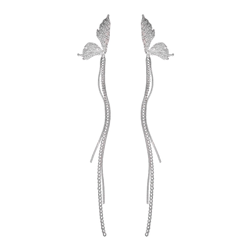 Anting Sayap Rumbai Aksesoris Pasang Temperamen Sederhana