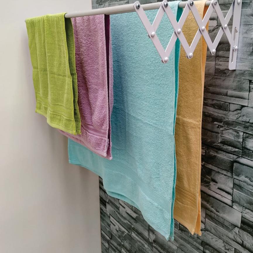 ➮ JEMURAN TEMPEL TARIK ALUMUNIUM JEMURAN DINDING  LIPAT 2 STEP PANJANG PENDEK ☆