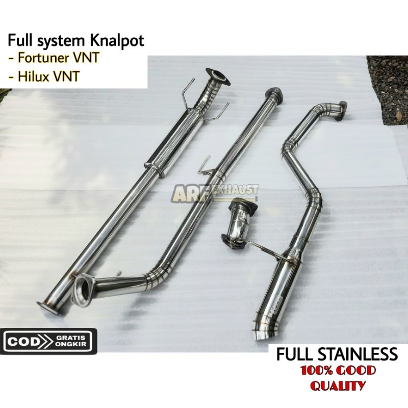 Fullset Fullsystem Knalpot mobil - Fortuner VNT , Hilux VNT