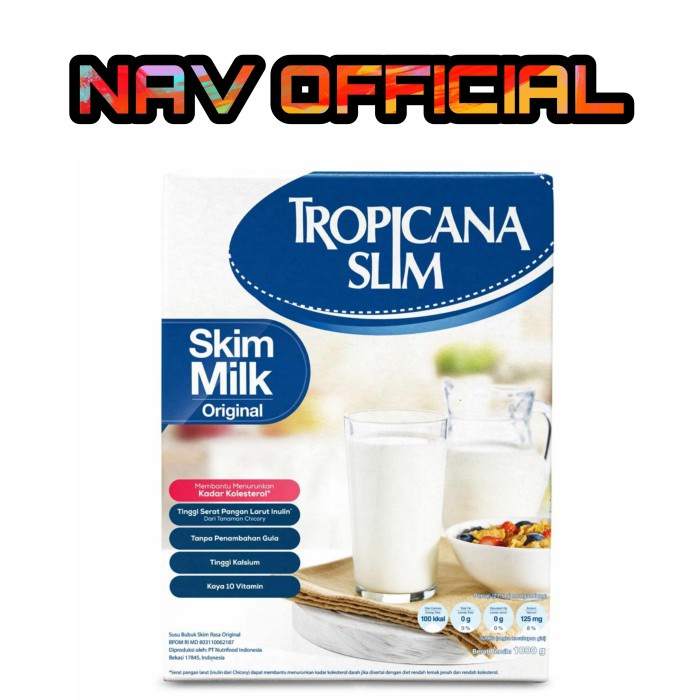 

[ COD ] Tropicana Slim Non Fat Skim Milk (Susu Original 1Kg/ 1000gr)