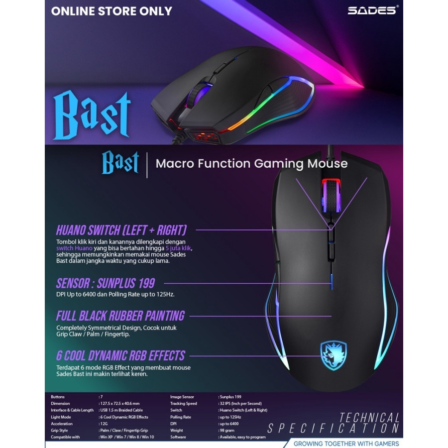 MOUSE GAMING SADES S8 BAST