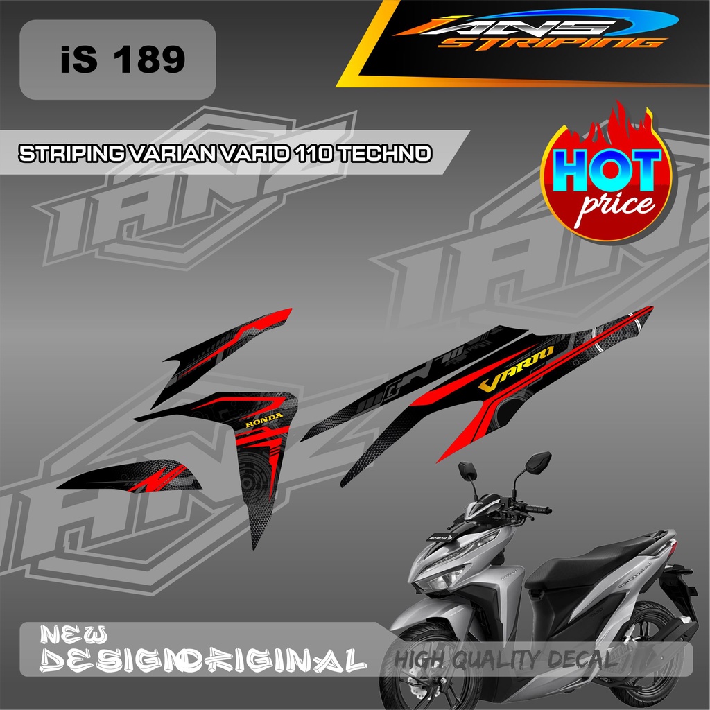 TERBARU STIKER STRIPING SEMI FULL BODY HONDA VARIO TECHNO 110cc  / DECAL LIST BODY VARIO / STIKER KERETA HONDA VARIO 110cc OLD IS189