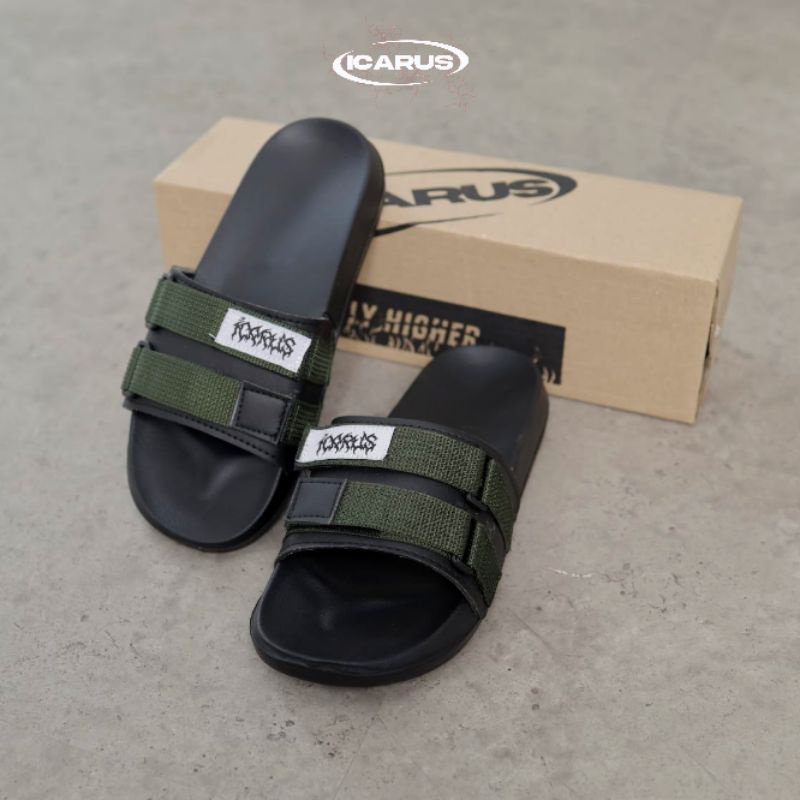 sandal slop webing pria wanita icarus footwear