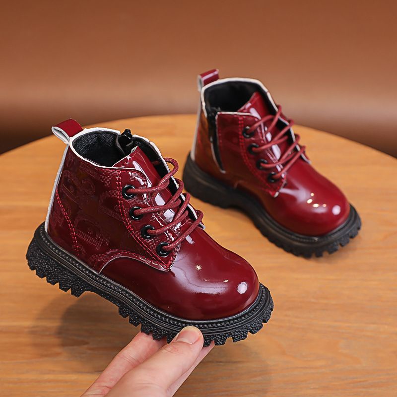 (HZ) Sepatu Sneaker Boot Glossy Anak Import HZK127