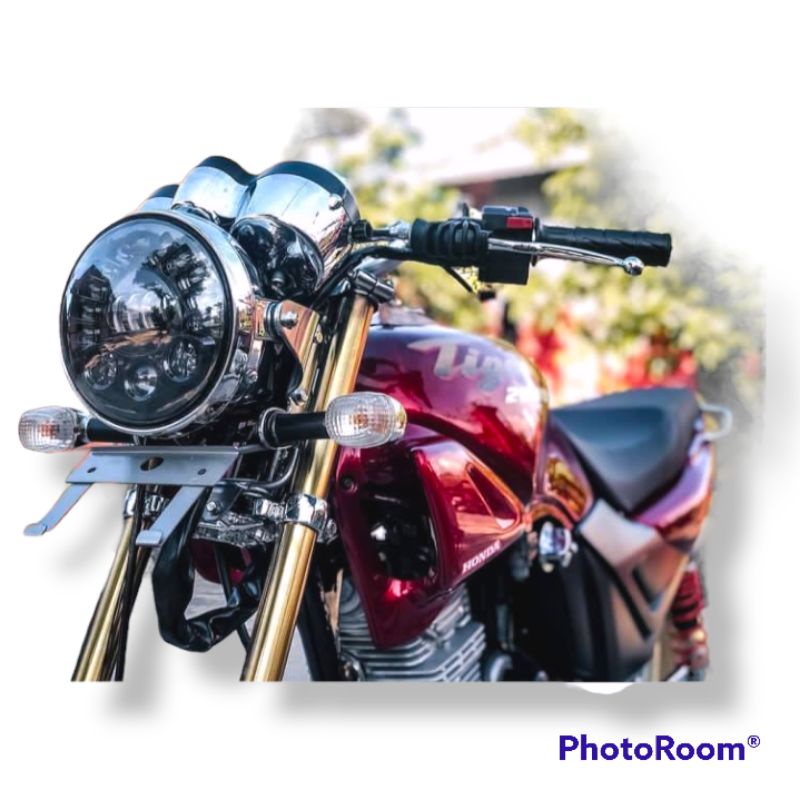 LAMPU DEPAN NINJA SS HEADLAMP NINJA SS BULAT CHROME KW SUPER