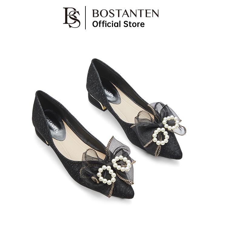 Langsung Kirim BOSTANTEN Sepatu Heels Wanita Flatshoes Pansus Pesta Pernikahan Korea Style