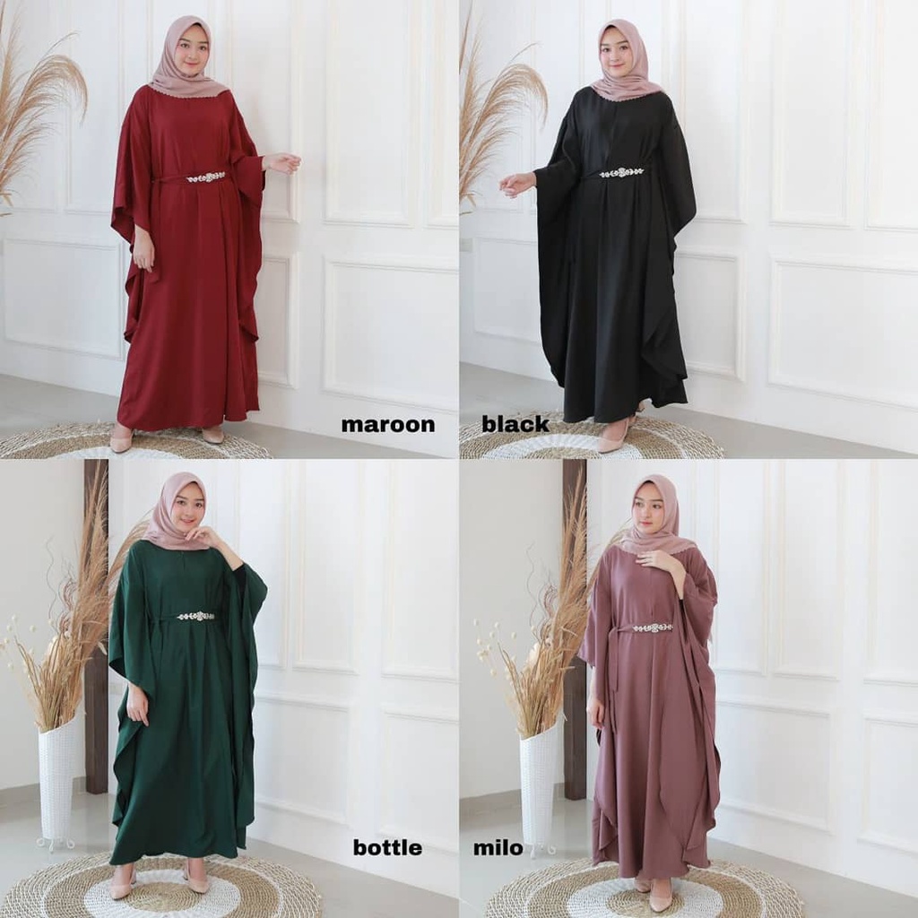 Kaftan Gamis Moscrepe Wanita Terbaru 2023/Gamis Pesta Mewah/Gamis Eleg Tiara Kaftan Wanita / Gamis R