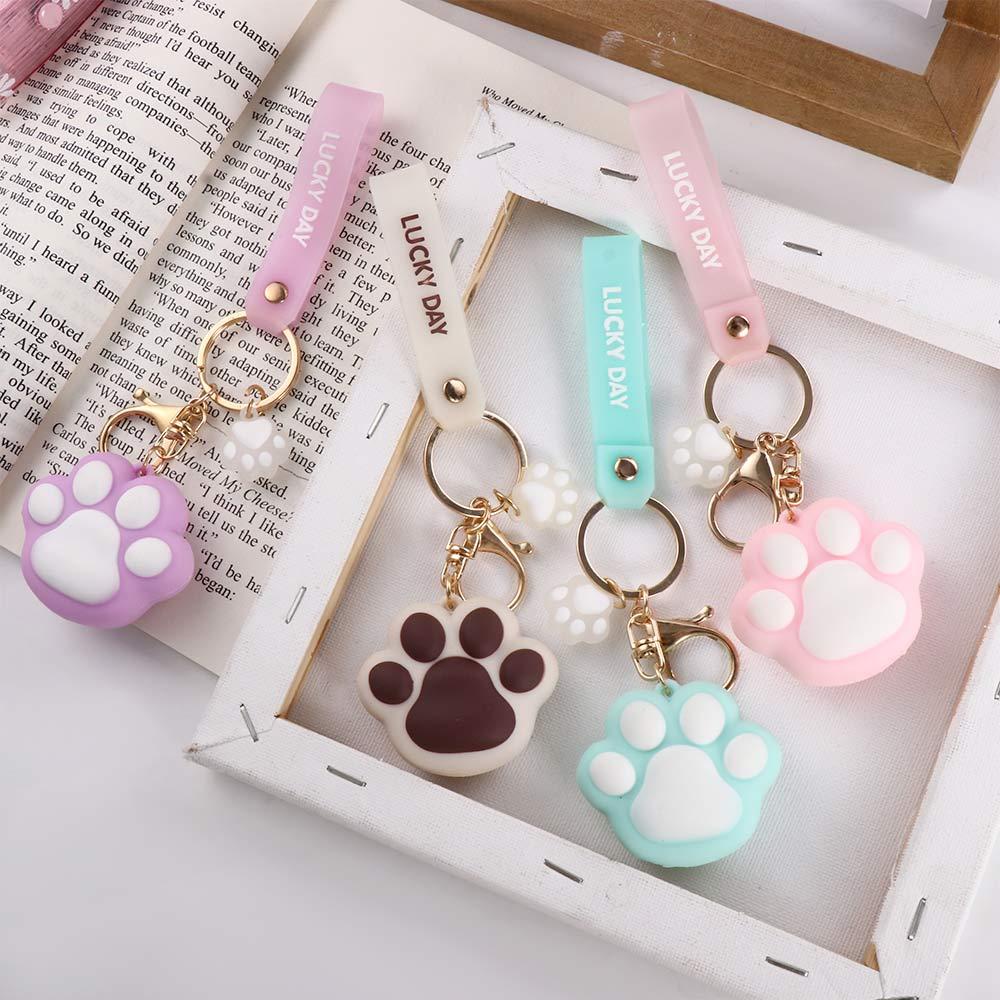 Lanfy Gantungan Kunci Paw Kucing Kemasan PVC Khusus Dekorasi Aksesoris Interior Ransel Liontin Handbag Decor