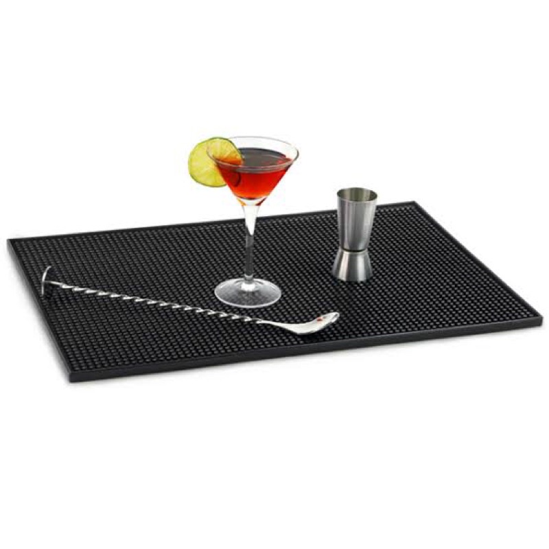 Bartender Tatakan Gelas Karet 30x45 CM / Tatakan Gelas Piring Meja Bar Dapur Cafe / Bar Mat Bartender Rubber Anti Slip / Alas Meja Dapur Tatakan Gelas Kopi Teh / Bartender Rubber Spill Mat / Tatakan Gelas Kopi Dan Teh