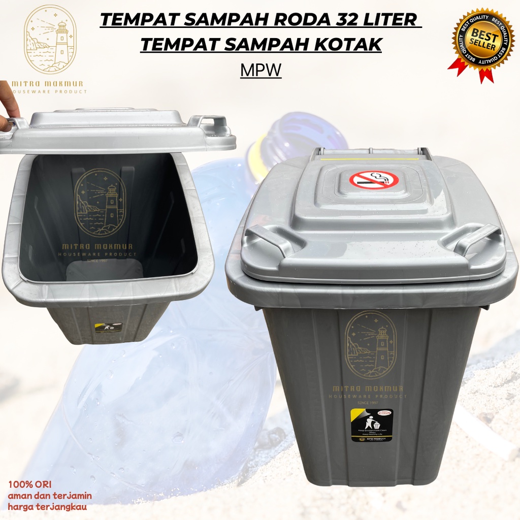 [TERMURAH] TEMPAT SAMPAH RODA 32 LITER MPW / TEMPAT SAMPAH MURAH / TEMPAT SAMPAH MODERN / KOTAK TEMPAT SAMPAH