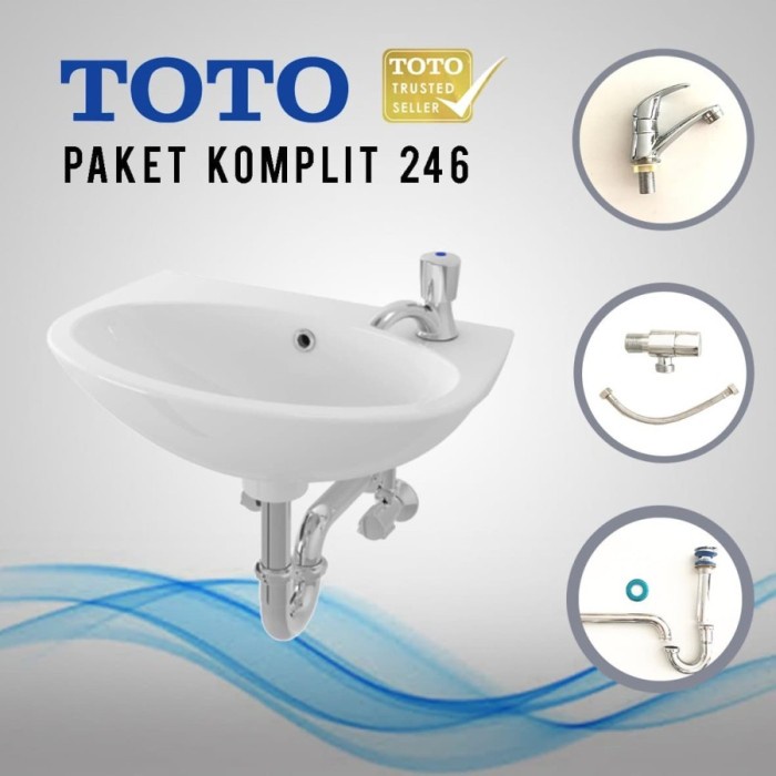 Washtafel Wastafel Toto Komplit Set Custom Lw246J / Wasthtafel Cuci Tangan Toto